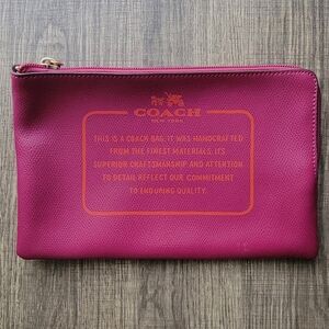 Coach Leather Makeup Size Zip Top Bag